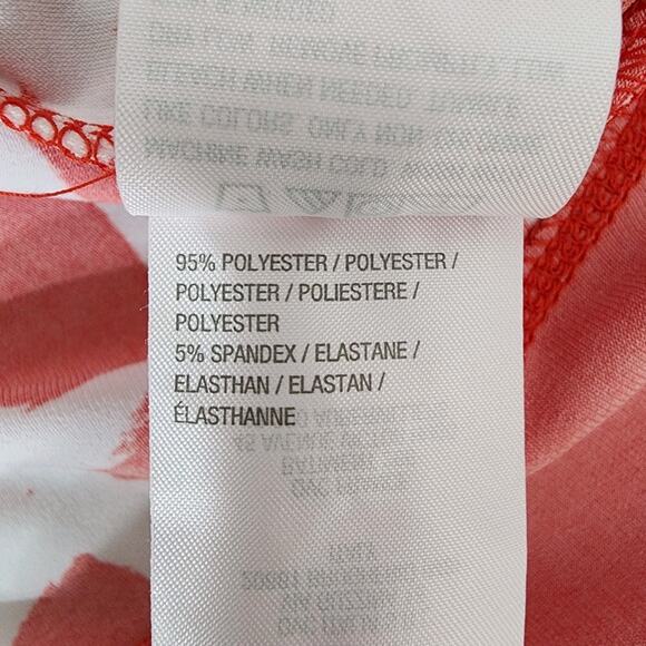 Susan Graver Womens Tunic Top Medium Red Liquid Knit Slits Printed 3/4 Sleeves - Picture 11 of 11